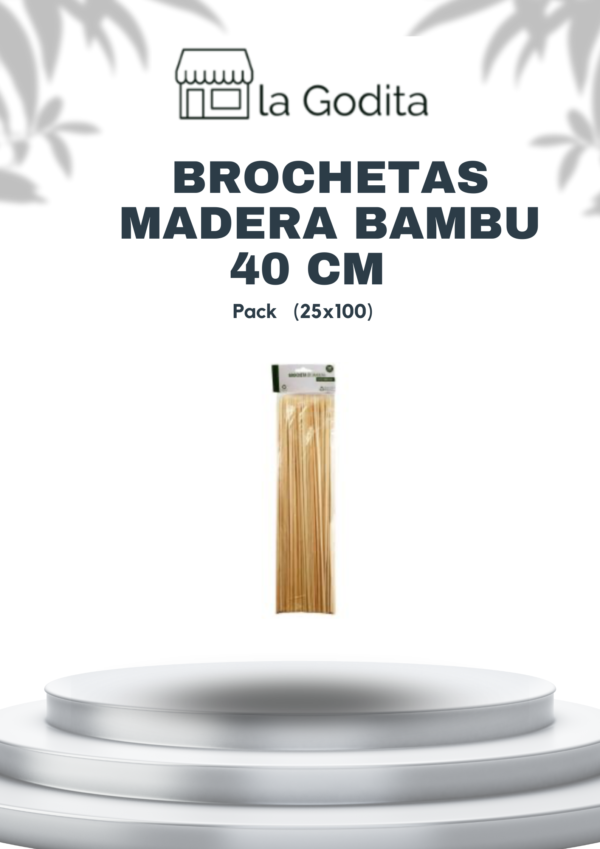 BROCHETAS DE MADERA BAMBU 40 CM